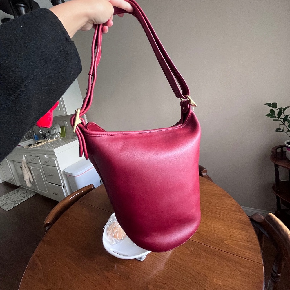 SOLD red helen’s legacy coach bag